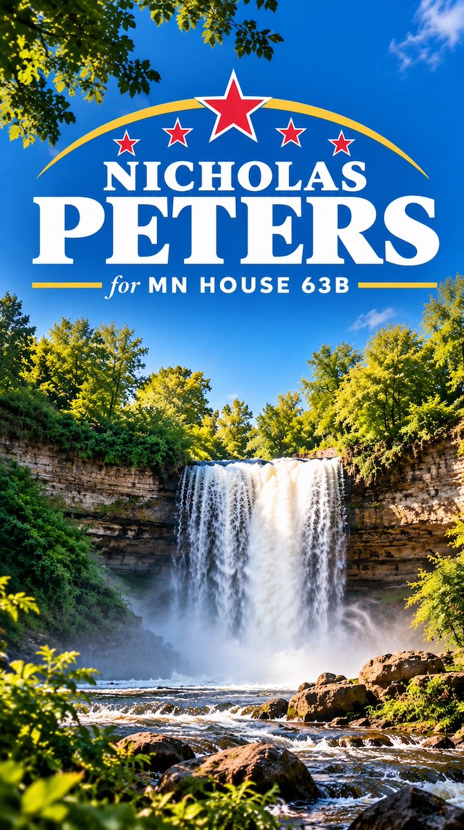 Nicholas Peters for MN House 63B Waterfall Campaign Poster